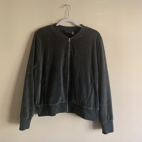 Olive Green Zipup Sweatshirt - Picture 2 of 8